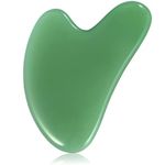 FSAS Health & Beauty Luxury Green Jade Gua Sha for Women | Facial Massage Tool for Anti-Wrinkles, Anti-Aging | Reduce Puffiness & Fine lines| 100% Authentic Stone | Asian Beauty Secret | Comes With A Free Potli/Scrunchie