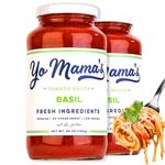 Keto Tomato Basil Sauce For Pasta, Pizza, & Spaghetti by Yo Mama's Foods - Pack of (2) - No Sugar Added, Low Carb, Low Sodium, Vegan, Gluten Free, Paleo Friendly, and Made with Whole, Non-GMO Tomatoes!