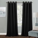 MYSKY HOME Blackout Curtain for Bedroom, Grommet Room Darkening Curtain, Amazing Triple Weave Thermal Insulated Curtain, 1 Curtain Panel ( 52 x 95 Inch, Black )