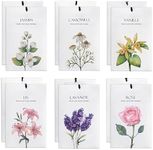 Anyangjia Sachets for Drawers and Closets, 12Pcs Closet Scent Freshener with 6 Scents Rose Lily Jasmine Chamomile Vanilla Lavender Sachet Bags (6 Scent 1)