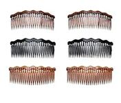 Ruwado 6 Pcs Hair Side Comb Large 24 Teeth Plastic French Style Decorative Twist Hair Clip Accessories for Women Girls Bridal Wedding Parties Veil Teeth Long Curly Hair Décor