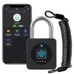 Eseesmart Smart Lock - Lock with Fingerprint Bluetooth App iWatch Open, Padlock Fingerprint with Cable Lock, Waterproof Padlock for Locker Bicycle Gym