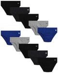 Reebok Men's Briefs - 10 Pack Soft Stretch Low Rise Mens Briefs with Contour Pouch - Classic Underwear Briefs for Men (S-XL), Black/Surf the Web/Heather Grey/Charcoal Heather/Black, L