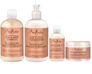 Shea Moisture Coconut and Hibiscus Curl & Shine Set of 4 - Shampoo, Conditioner, Milk, Smoothie