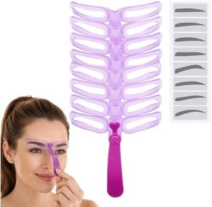 Eyebrow Stencils for Shaping, 2027 New 8 Styles Reusable Eyebrow Stencil with Adjustable Handle and Strap, Eyebrow Template, Eyebrow Stamp Kit, Washable，1Set