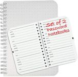 Password Book with Alphabetical Tabs: Spiral Bound Keeper for Internet Login. Organizer Journal Includes Website Address, Username, & Password Pages. Set of 2 books (5"x7" and 3.5"x5.25")