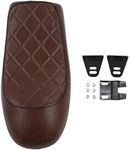 Motorcycle Vintage Racer Saddle Seat, Motorcycle Hump Cafe Racer Seat, Motorcycle Seat Cushion Hump Shape Vintage Replacement for Cb125 Cb175 Cb200 Cb350 Cb360 Cb400(Brown Plaid)