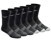 Saucony Men's Rundry Mesh Ventilating Comfort Fit Performance Crew Socks, Available in L-XL (3, 6, 12 Pairs), Black (6 Pairs), Large