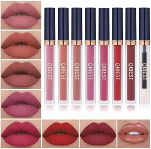 7Pcs Matte Liquid Lipstick + 1Pcs Lip Plumper Makeup Set Kit, Long Lasting Waterproof Velvet Lip Gloss Set, Pigmented Halloween Lip Makeup Gift Sets for Girls and Women