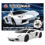 Airfix QUICKBUILD Model Car Kit - Lamborghini Aventador White Car Building Kit for Kids 6+, Construction Toys for Boys & Girls, No Glue Model Making - Classic Car Gifts Plastic Model Kits