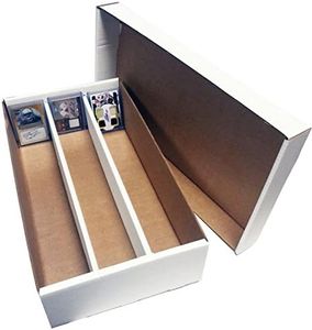 (4) SUPER Shoe 3-Row Storage Box (3000 Ct.) - Corrugated Cardboard Storage Box - Baseball,Football, Basketball, Hockey, Nascar, Sportscards, Gaming & Trading Cards Collecting Supplies by MAX PRO