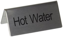 Winco SGN-104 Stainless Steel Tent Sign, "Hot Water"