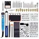 Sunydog 53PCS Wood Burning Tool Kit,Professional Pyrography Pen Soldering Iron Set Adjustable Temperature from 200-450℃ for Beginners Adults Wood Burning Carving DIY Embossing Soldering