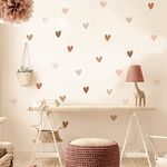 Boho Wall decal for Girls Room 72 PCS, Boho Heart Wall Stickers for Girls Bedroom Wedding Decor, Removable Wall Decals Nursery Kids Room Decor Vinyl Murals DIY Cute Decorations(12 Sheets)