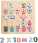 Childlike Behavior Premium Number Puzzles - 11" x 11", Chunky Board Puzzle for Toddlers and Kids 1-5 Years - Colorful, Educational Sorting Toy for Early Development - Ideal for Boys and Girls