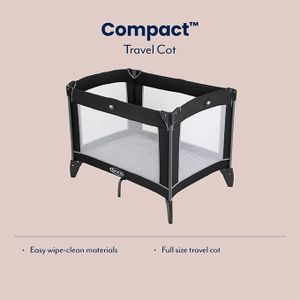 Graco Compact Travel Cot – Portable Baby Crib, Black