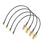 uxcell MMCX Male Right Angle to RP-SMA Female Bulkhead,Pigtail Antenna Coaxial RF1.37 Cable,RF Coaxial Connector,8inch,4pcs