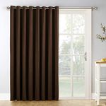 Sun Zero Easton Extra-Wide Blackout Sliding Patio Door Curtain Panel with Pull Wand, 100" x 84", Chocolate Brown