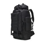 WintMing Camping Hiking Backpack Expandable 70L/100L Molle Rucksack Waterproof Traveling Daypack , No Internal Frame(upgrade-100L-Black)