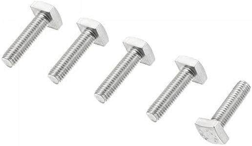 uxcell Square Head Bolt, 5pcs M8x25mm Fully Thread 304 Stainless Steel Grade C Square Machine Screws