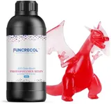 FUNCRECOL 3D Printer Resin, High Precision Fast UV-Curing 405nm 3D Resin for LCD/DLP/MSLA Resin 3D Printer, Low Odor 3D Printing Resin Clear Red 1000G