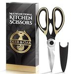 Deer & Oak Premium Heavy-Duty Kitchen Scissors (1 Pack) - Meat & Pizza Scissors Multipurpose Dishwasher-Safe Kitchen Shears UK