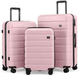 Coolife Luggage Set, Lightweight Durable Hardshell, 3 piece, Pink