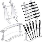 Teling 4 Pieces Pen Holder Display Stand Acrylic Stands Clear Rack Organizer for Nail Brush, Make Up Pens, Art 6-Layer 2 Designs