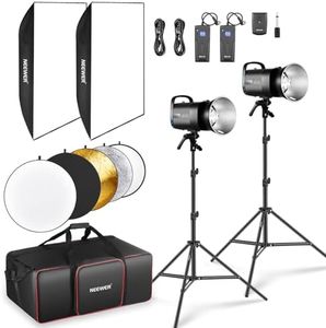 NEEWER 800Ws Studio Monolight Flash Light Kit (2 Pack), S101-400W 5600K Strobe Light with 150W Modeling Lamp/Bowens Mount/Softbox/Stand/Reflector/RT-16 Trigger/Bag for Portrait Product Photography