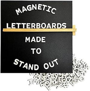 Jut Made Magnetic Letter Board – Changeable Message Sign for Home, Office and Room Décor – 10x10 Inch – Black with White Letters