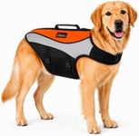 LISPOO Dog Life Jacket for Swimming & Boating, Orange Black, XL