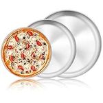 Homikit 8/10/12 Inch Pizza Tray Set of 3, Stainless Steel Pizza Oven Tray Round Pizza Baking Pan, Pizza Baking Sheet Bakeware Set for Baking Roasting Serving, Healthy & Dishwasher Safe