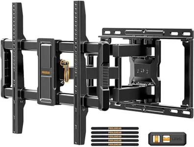 Perlegear UL-Listed Full Motion TV Wall Mount for 40–86 Inch Flat Curved TVs up to 132 lbs, 12″/16″ Wood Studs, TV Mount Bracket with Tool-Free Tilt, Swivel, Extension, Max VESA 600 x 400mm, PGLF15