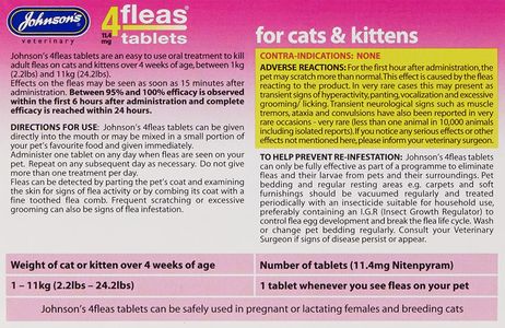 Johnsons 4Fleas Tablets for Cats – 6-Pack Flea Treatment