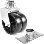 AR-PRO Dual Trailer Swirl Jack Caster Wheel + Jack Footplate - 6” Jack Caster Wheels Supports up to 1,200 lbs - Footplate with Safety Pin Supports up to 2,000 lbs and Fits 2” Diameter Jack Tube