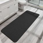 Bosap Bath Mat,Ultra Thin Bathroom Runner Rugs,Large Bath Mats for Bathroom,Quick Dry,Non-Slip,Machine Washable,Low Pile,Bath Rug,Shower Outside,Sink,Home Decor Accessories.Black,3'x6'(36x72inch)