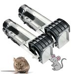 HoopVool Mouse Trap | Catch and Release Humane Mouse Traps That Work | Mice Trap No Kill for mice/Rodent Pet Safe (Dog/Cat) Best Indoor/Outdoor House Mousetrap. (Transparent&Black Pack of-2)