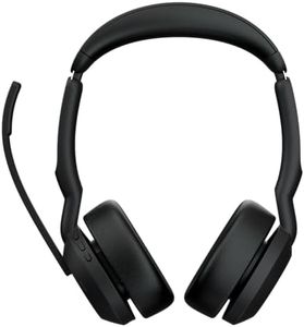 Jabra Evolve2 55 Wireless Headset - Bluetooth - 4X Mic - ANC Active Noise Cancelling in Microphone & Headphones - 18hr Batt - 30m Range - Latest PC Headsets with Teams + Open Office cert - USB A