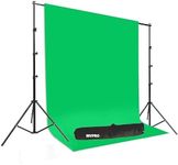 VTS Green Screen Backdrop with Stand, 8FT X 12FT Wide Green Screen Backdrop with 9 FT x 9 FT Wide Photo Backdrop Stand, Photo Backdrop Stand Kit Include Carry Bag