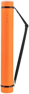 JJRING Orange Poster Tube, 25" to 40" Extendable Poster Storage Holder Tube with Carrying Strap, Poster Carrying Case for Blueprints, Scrolls, Maps and Architect Papers