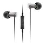 final E3000C In Ear Isolating Earphones, 6.4mm Dynamic Driver, High-Resolution, Stainless Steel Housing, Smartphone Controls & Mic, Swing-Fit Eartips - Stainless Steel