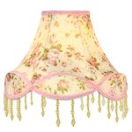 Eastlion 14" Retro Palace Pendant Light Shade Handmade Pendant UNO Table Lamps,Floor Lamps,Wall Lamps lampshade 15x36x25cm,Pink Floral