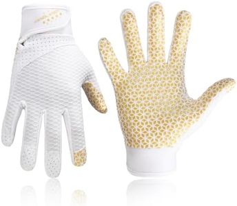 HANDLANDY Baseball Batting Gloves for Adult Youth, Grip Breathable Softball Batting Gloves Fit Men Kids Boys Girls (Golden-Kids, Kids Large)