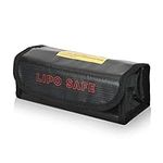 kwmobile LiPo Battery Bag - Storage Pouch for Rechargeable Batteries 7.3" x 3" x 2.4" - Black