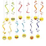 Emoji Hanging Swirls - Party Decor - 12 Pieces