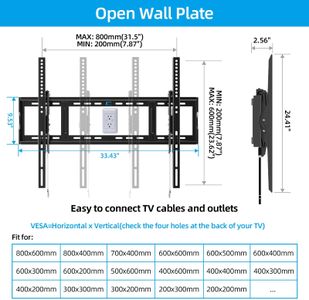HOME VISION Heavy Duty Tilt TV Wall Mount for 48-120" LED/OLED/LCD – 200lbs, Max VESA 800x600mm