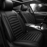 JoyRozTek Car Seat Covers For Toyota Rav4 RAV 4 Hybrid 2002-2026 (5-Seater), Universal Fit, Premium PU Leather Seat Cover Full Set, ZT09, Standard & Black