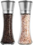 2PCS Salt and Pepper Grinder - Premium Stainless Steel Salt and Pepper Mill with Adjustable Coarseness - Salt Grinder and Pepper Shaker Mill