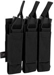 KRYDEX Open Top Triple MP7 MP5 MP9 Magazine Pouches Molle (Black)