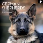 The Gifted Stationary 2026 Square Wall Calendar, German Shepherds, 16-Month Paw Prints Theme Hanging Calendar with 180 Reminder Stickers, Month Planner for Home, or Creative Spaces, 12x12 In